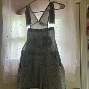 Black and White Houndstooth Overalls